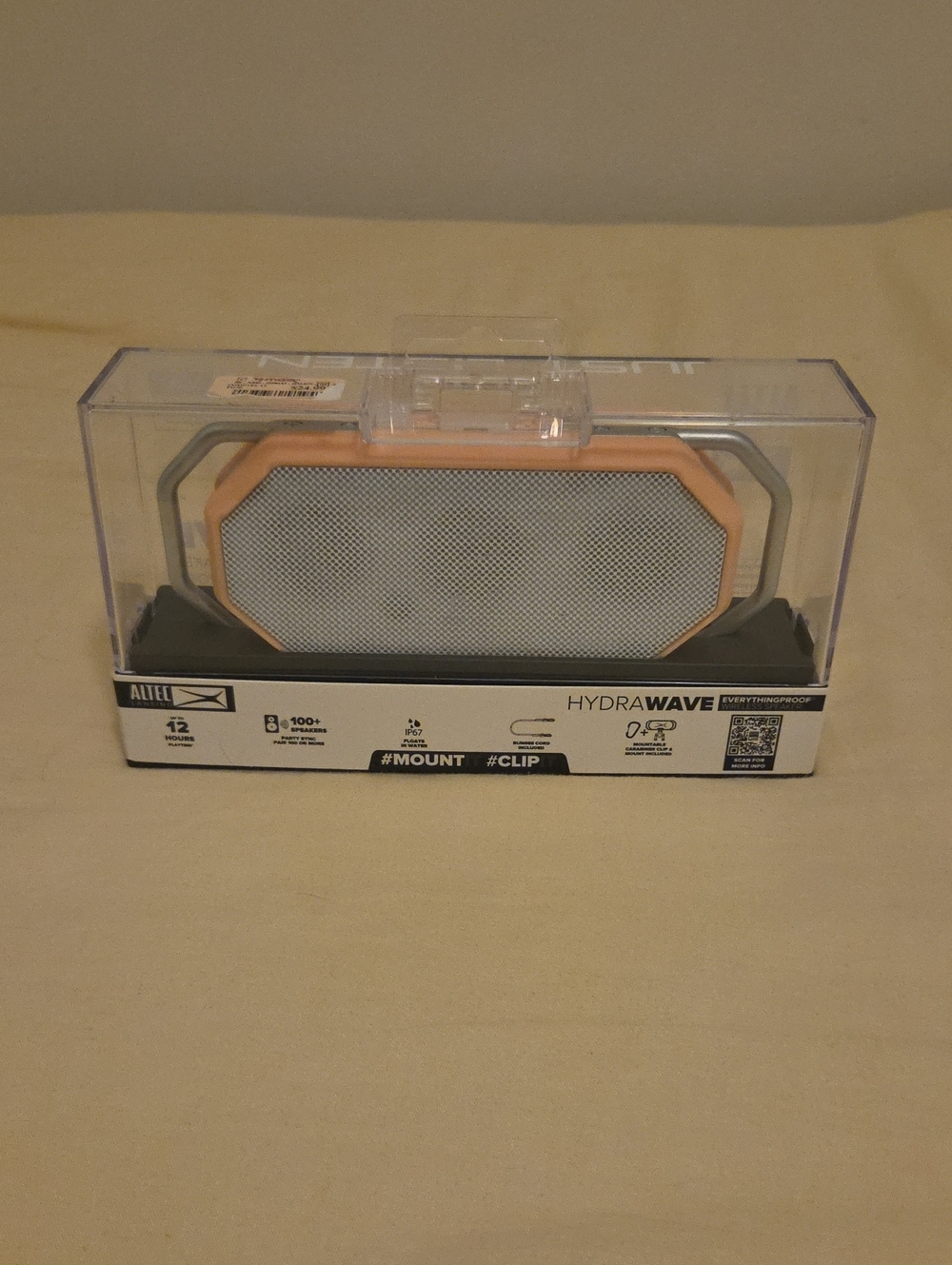 Altec Lansing HydraWave Portable Bluetooth Speaker — Peach and White